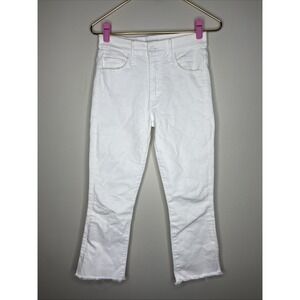 Mother The Insider Crop Step Fray in Fairest of Them All White Sz 26